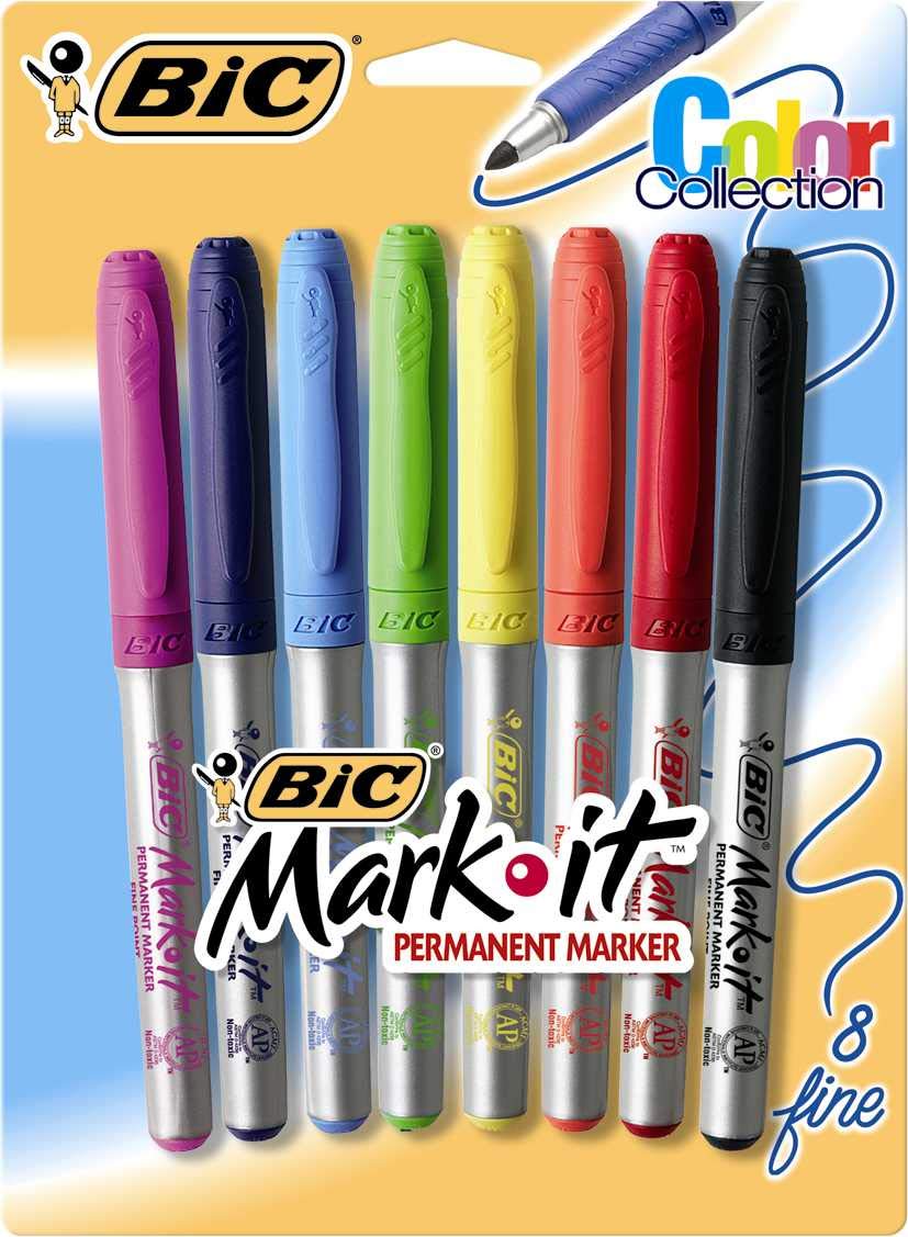 Bic Mark-It Permanent Markers, Multi-Colour, 1.78 x 13.34 x 19.39 cm