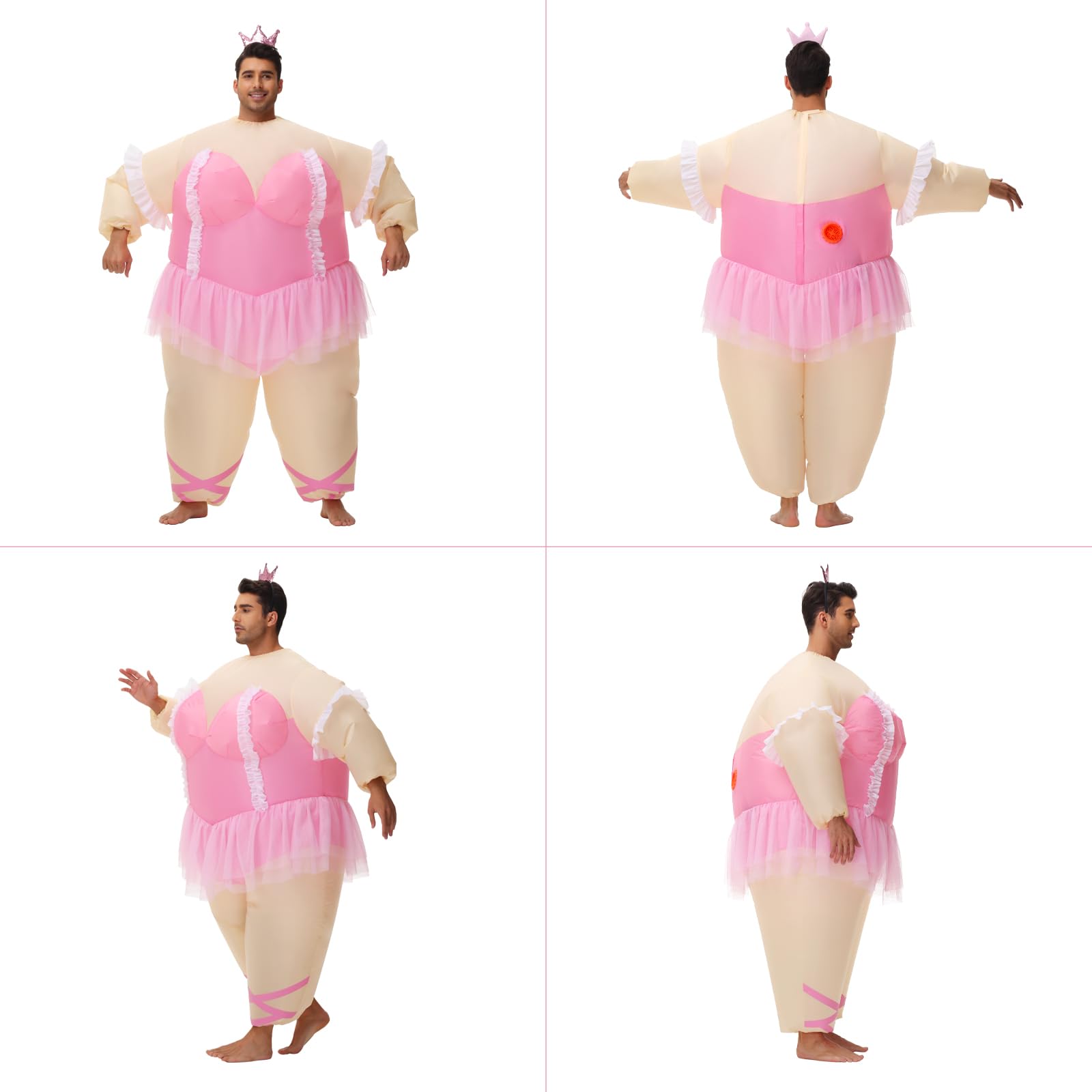 Disfraz Inflable De Bailarín De Ballet Para Adultos – 150-190 Cm Con Ventilador Y Pilas