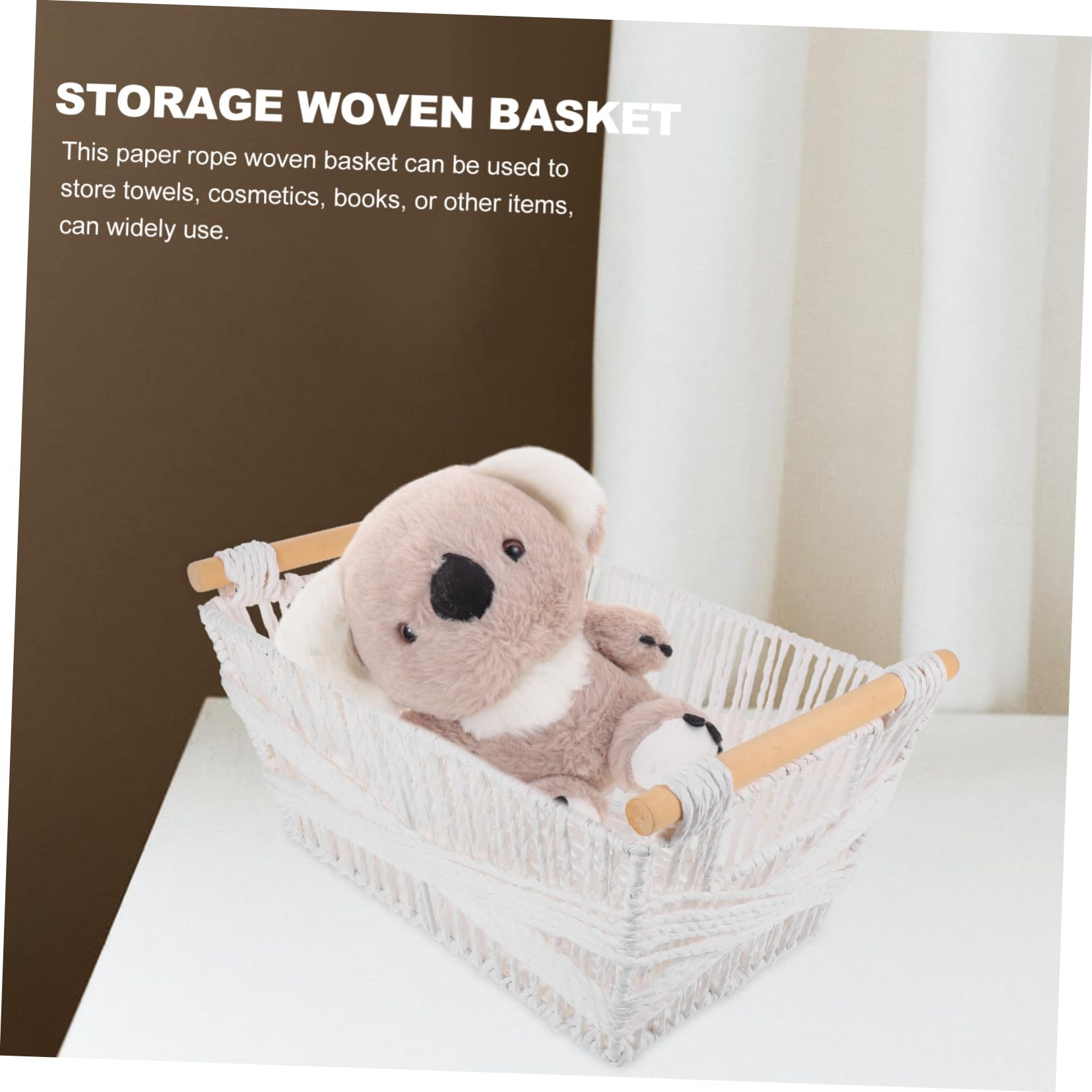 Gewebter Aufbewahrungskorb Aus Papierseil Multifunktionaler Organizer Für Tisch Und Zuhause Vielseitiger Kleinigkeitenkorb Im Boho Stil