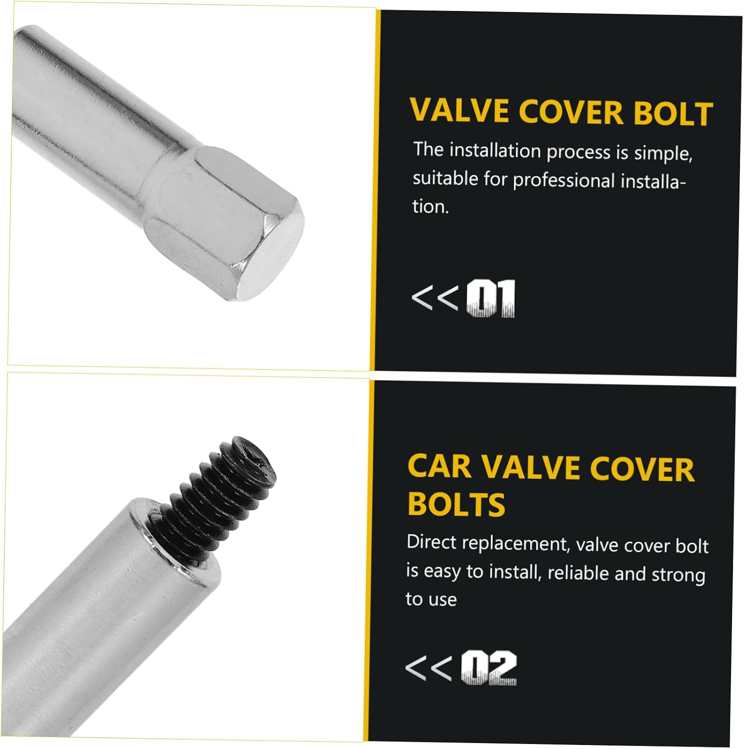 Car Engine Valve Cover Bolt Kit 10pcs 1/4 Inch Thread Bolt Set Replacement