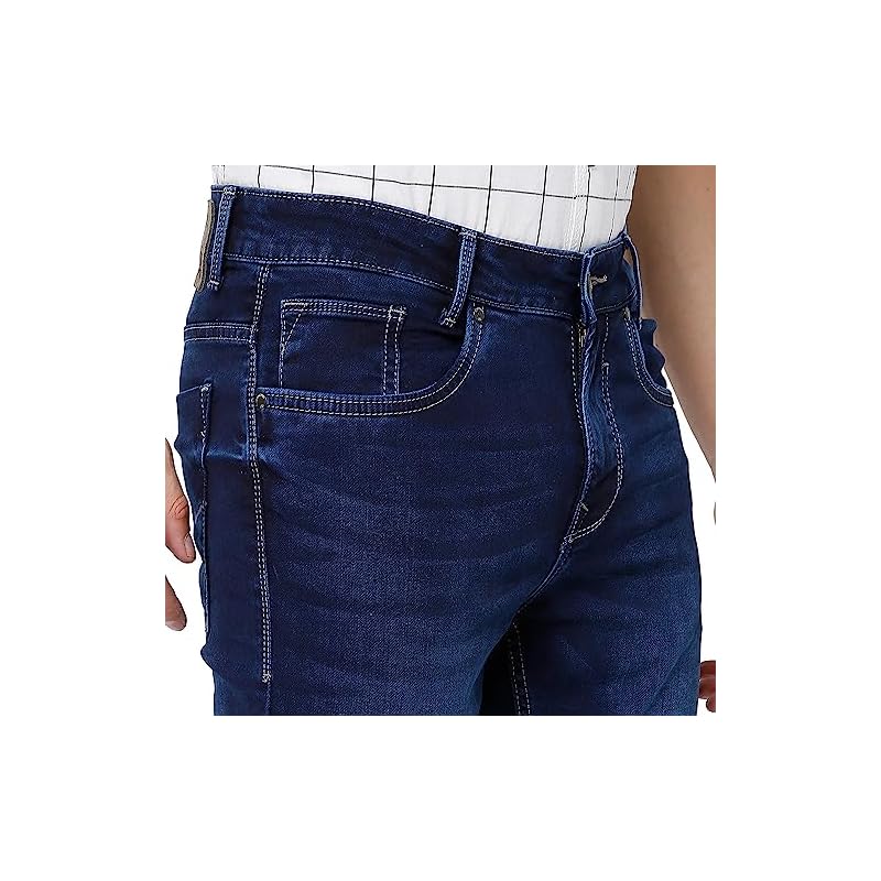 MUFTI Mens Dark Blue Slim Fit Jeans - Image 5