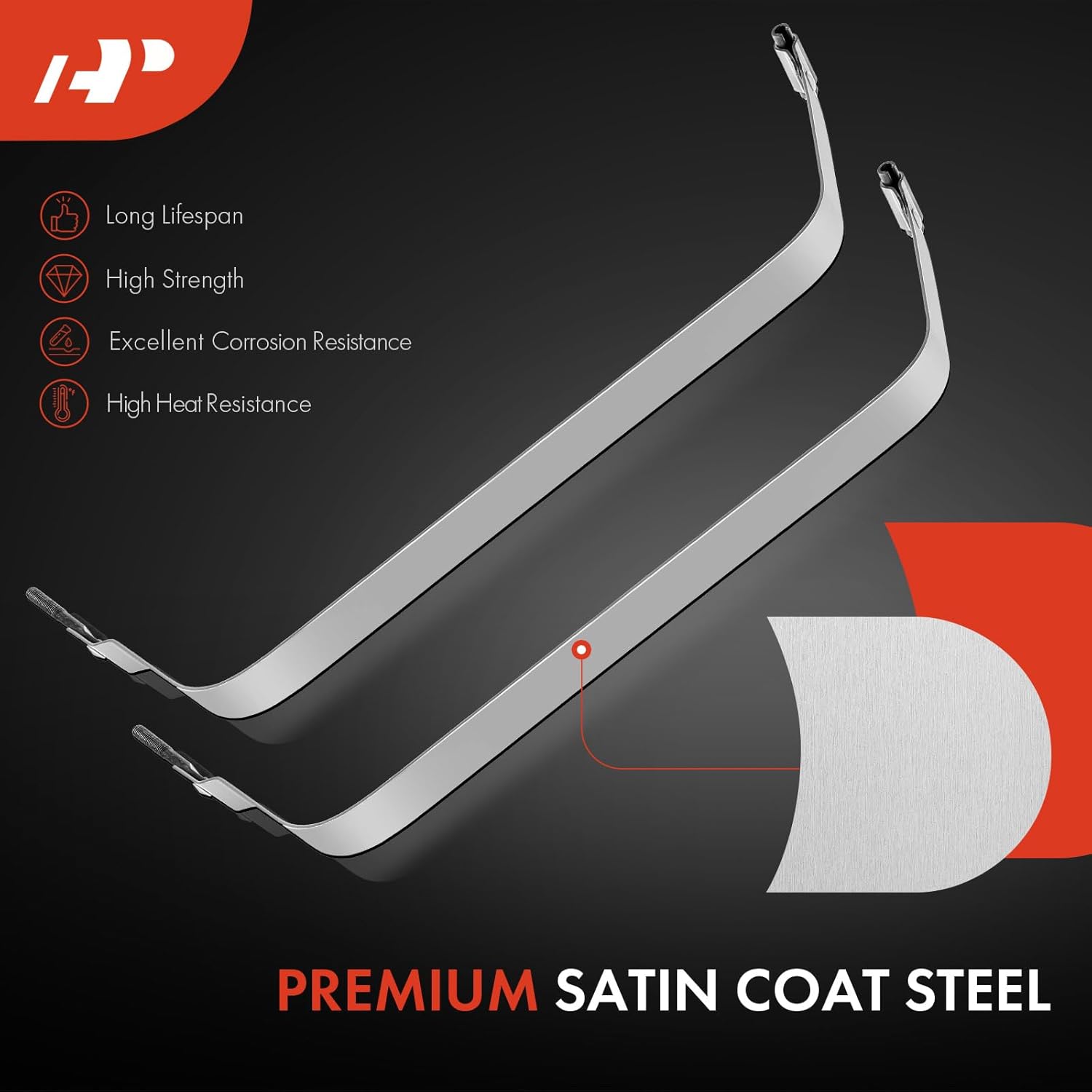 A-Premium Fuel Tank Straps W/ 2PCS Compatible with Jeep Wrangler [YJ Series] 1987 1988 1989 1990 1991 1992 1993 1994 1995 [OHV, 6Cyl 2.5L 4.0L 4.2L]