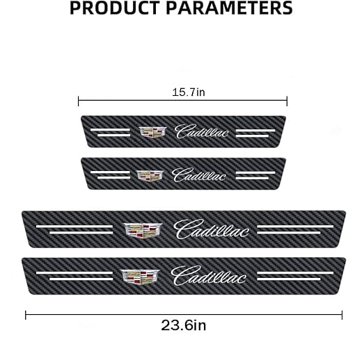 Miguoer Car Door Sill Protector For Cadillac Car Door Sill Guards Carbon Fiber Car Door Sill Edge Protector Stickers(Black) #TOP3