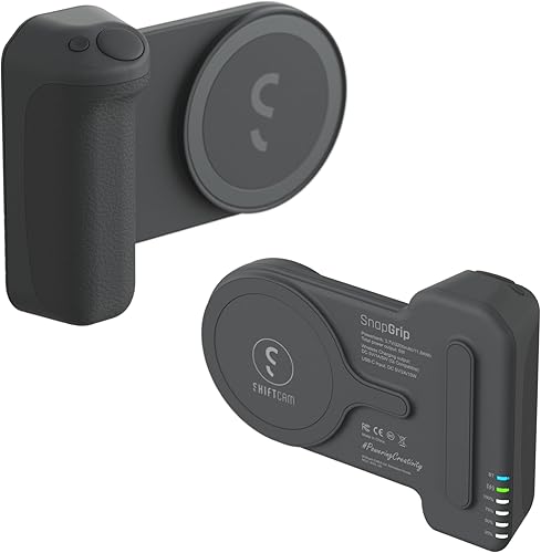 Miniatura 2 de ShiftCam SnapGrip  Agarre para cámara de teléfono con montaje magnético, botón de obturador inalámbrico, batería incorporada, carga inalámbrica Qi y