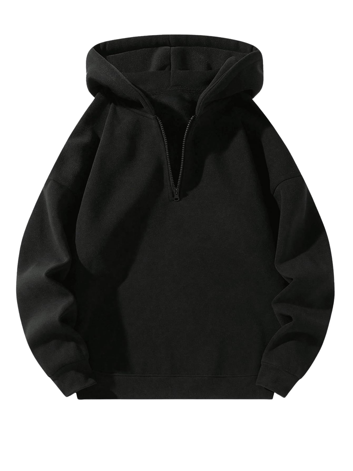 Pullover Hoodie Drop Shoulder Zip Up Men Black BOY Bosozoku Drop