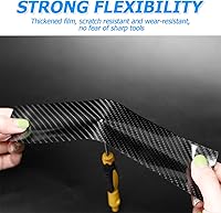 Vista 2 de Protectores de entrada de borde de puerta de automóvil, cinta protectora impermeable anticolisión de fibra de carbono 5D, calcomanía de tira