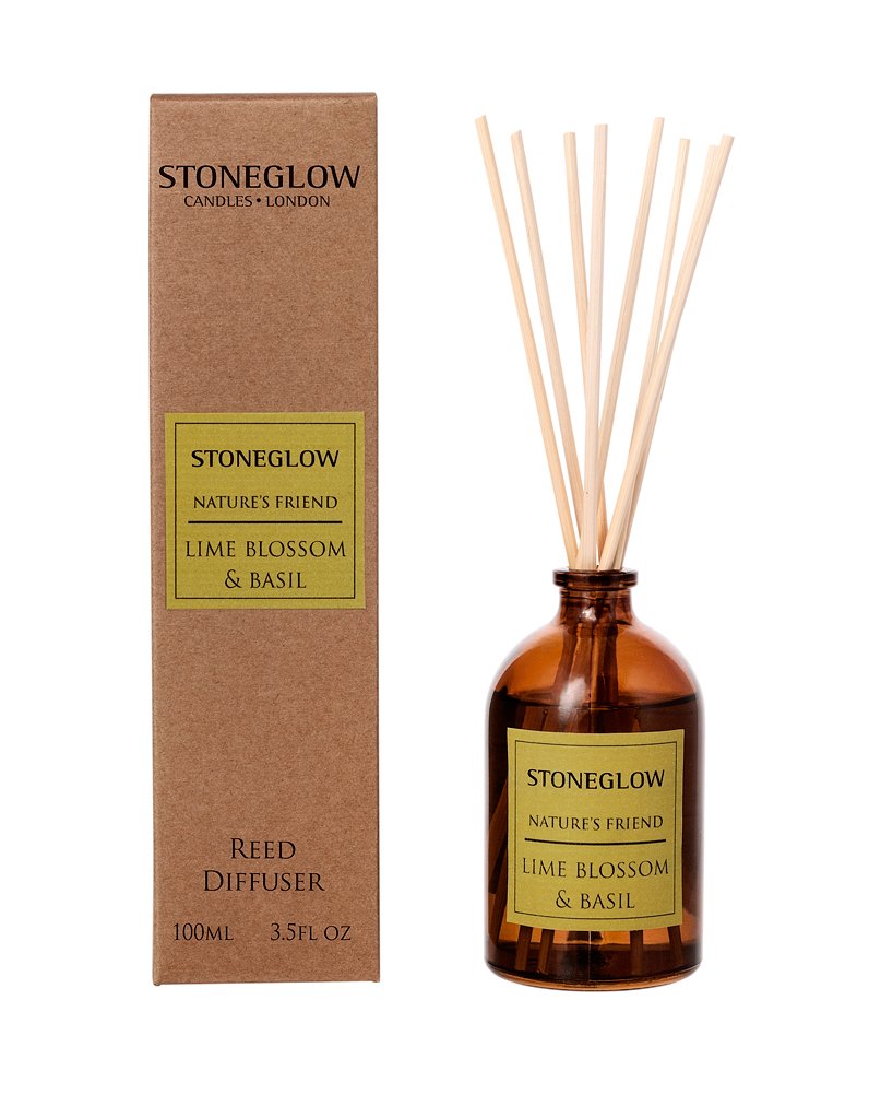 Stoneglow Nature's Friend Lime Blossom & Basil Reed Diffuser or Refill (Reed Diffuser 100ml)