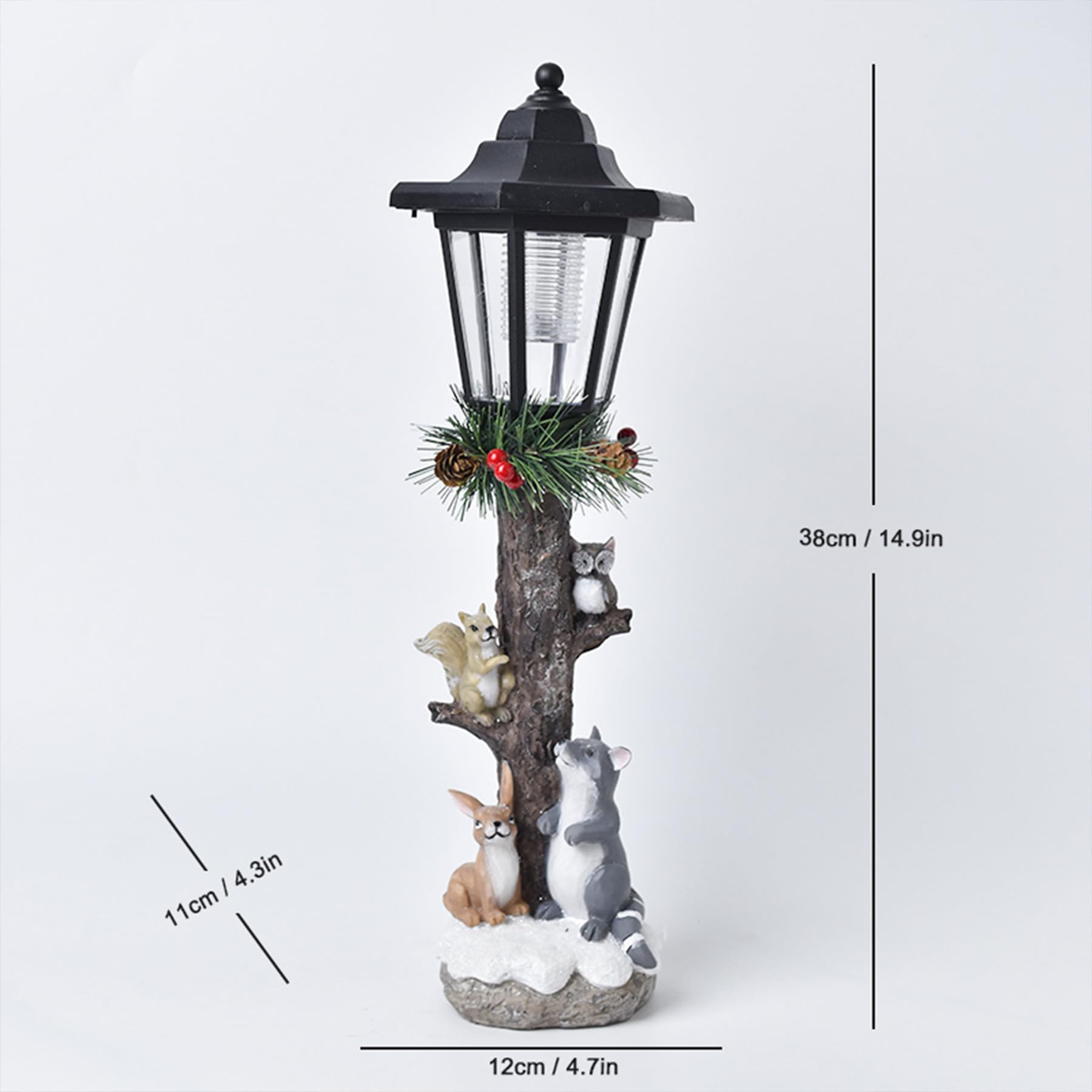 Figuras solares de jardín con linterna solar, estatuas de jardín, decoración de jardín, balcón, patio, césped (B)
