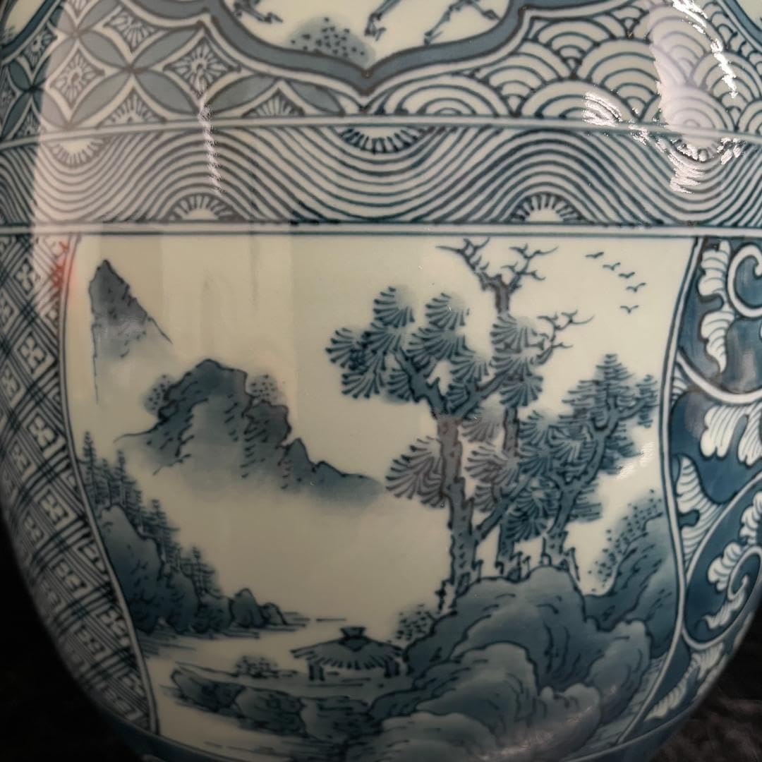 青雲窯 有田焼 染付祥瑞 山水風景図 青雲 茶道具 透かし彫り蜻蛉 三つ足香炉 青雲窯 有田焼 染付祥瑞 山水風景図 青雲 茶道具 透かし彫り蜻蛉