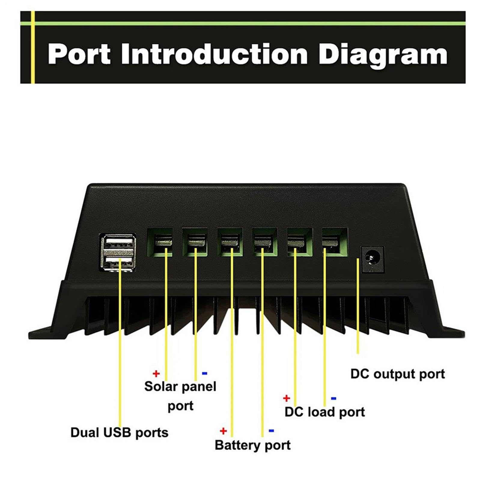 Regulador de panel solar | Regulador de carga solar ajustable con pantalla