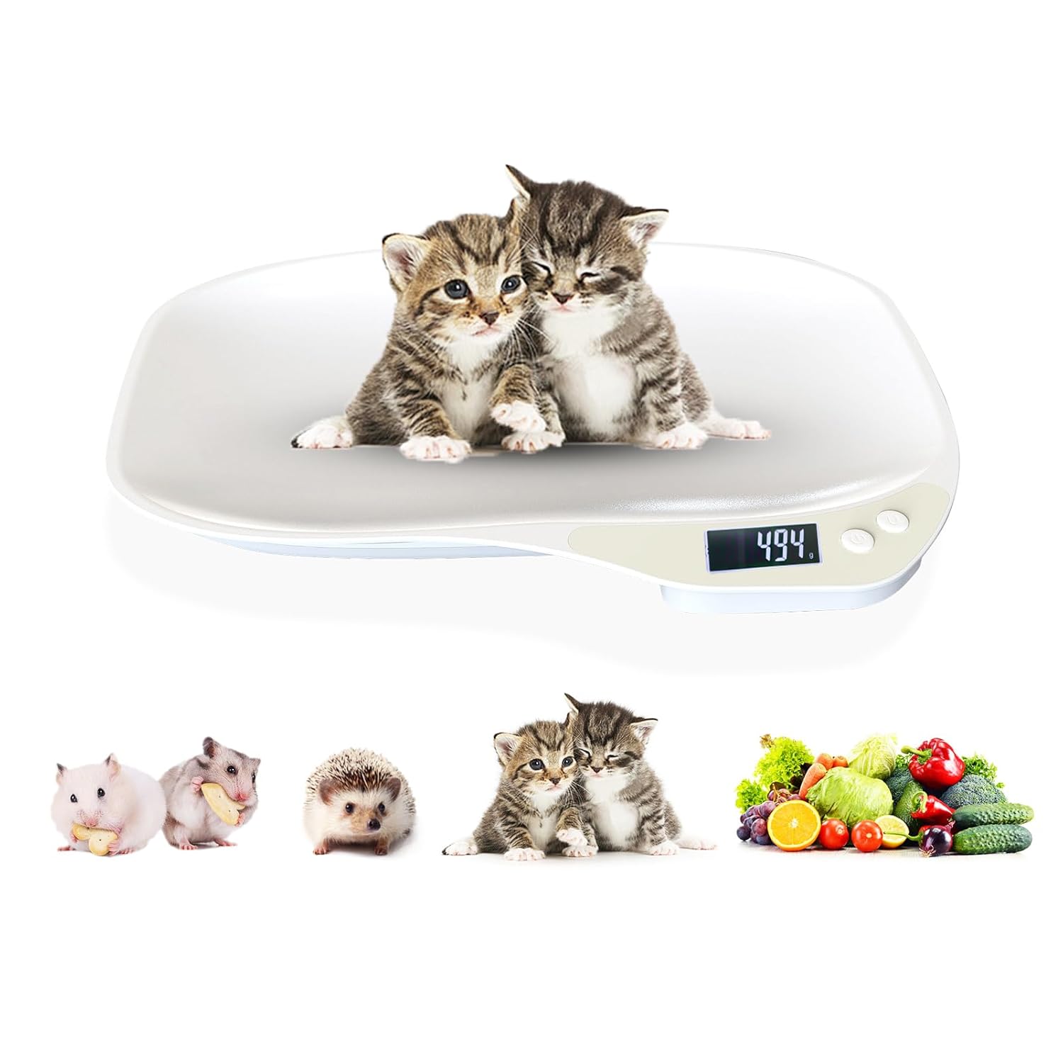 Mini Pet Scale, Small Animals Scales for Weighing, Digital Kitchen Scale with LED Display, Small Home Scale, Portable Dog Cat Scale for Hamster Rabbit Hedgehog (Max. 33 lbs)
