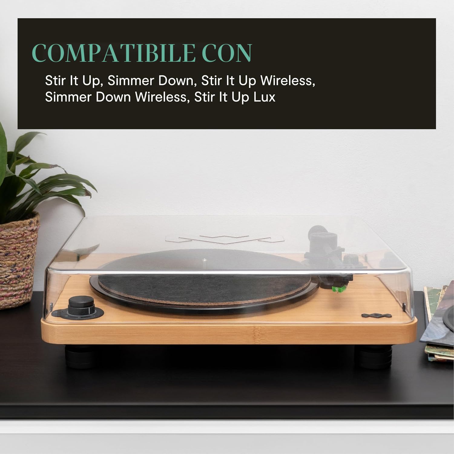 House of Marley Copertura Antipolvere per Giradischi - Realizzata in Plastica Riciclata, Compatibile con i Giradischi Stir It Up e Simmer Down, Protezione per Giradischi Vinili, Trasparente