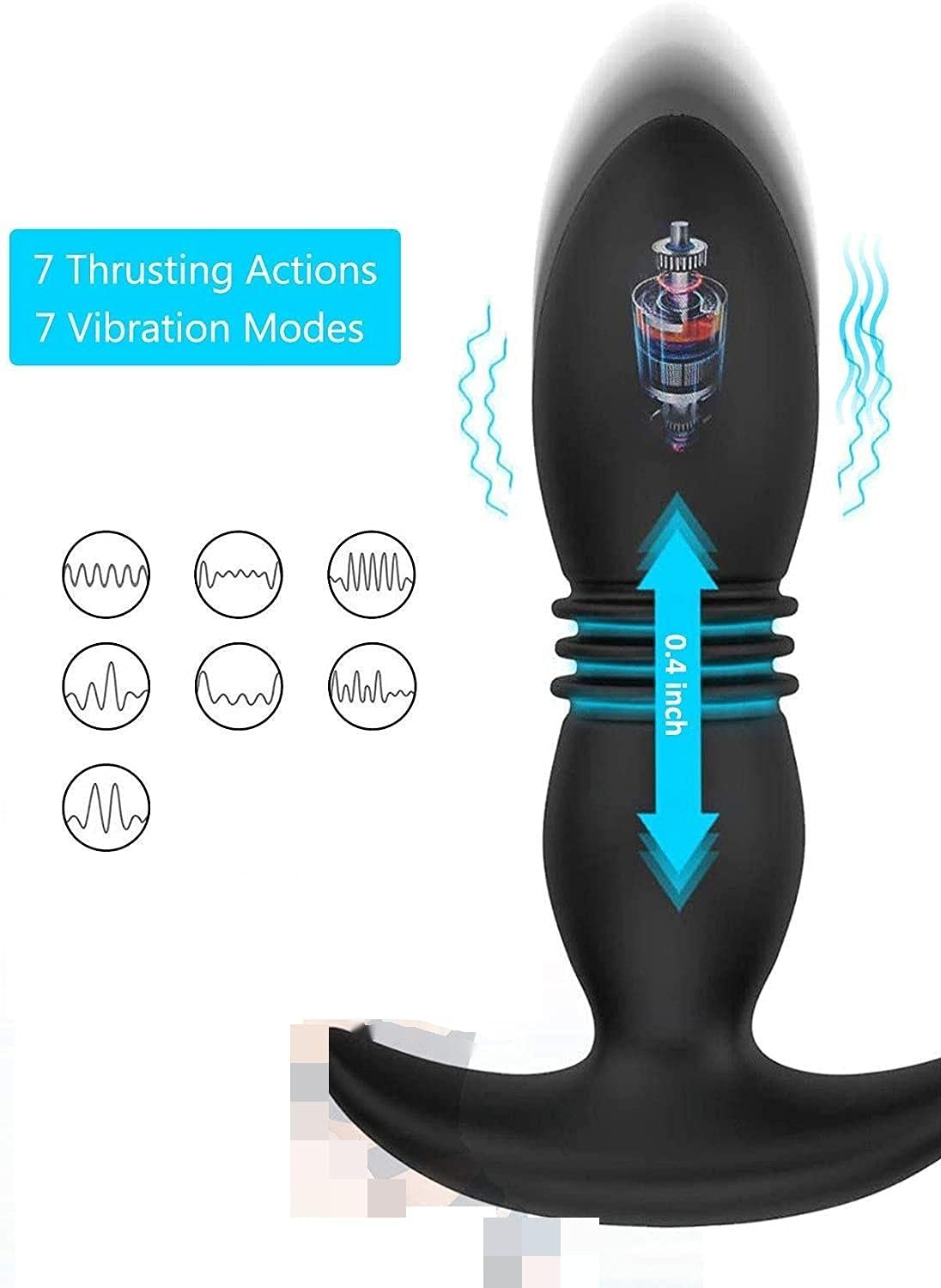 Massêur de Prostâte Homme Gôdé va et vient 10 Modes de Vibration & Télescopiques Plùg pour Plaisir Femme Sextoyspour pour Femme Ànalé Plüg Vîbrânt Stimulâteùr masseur prostatique