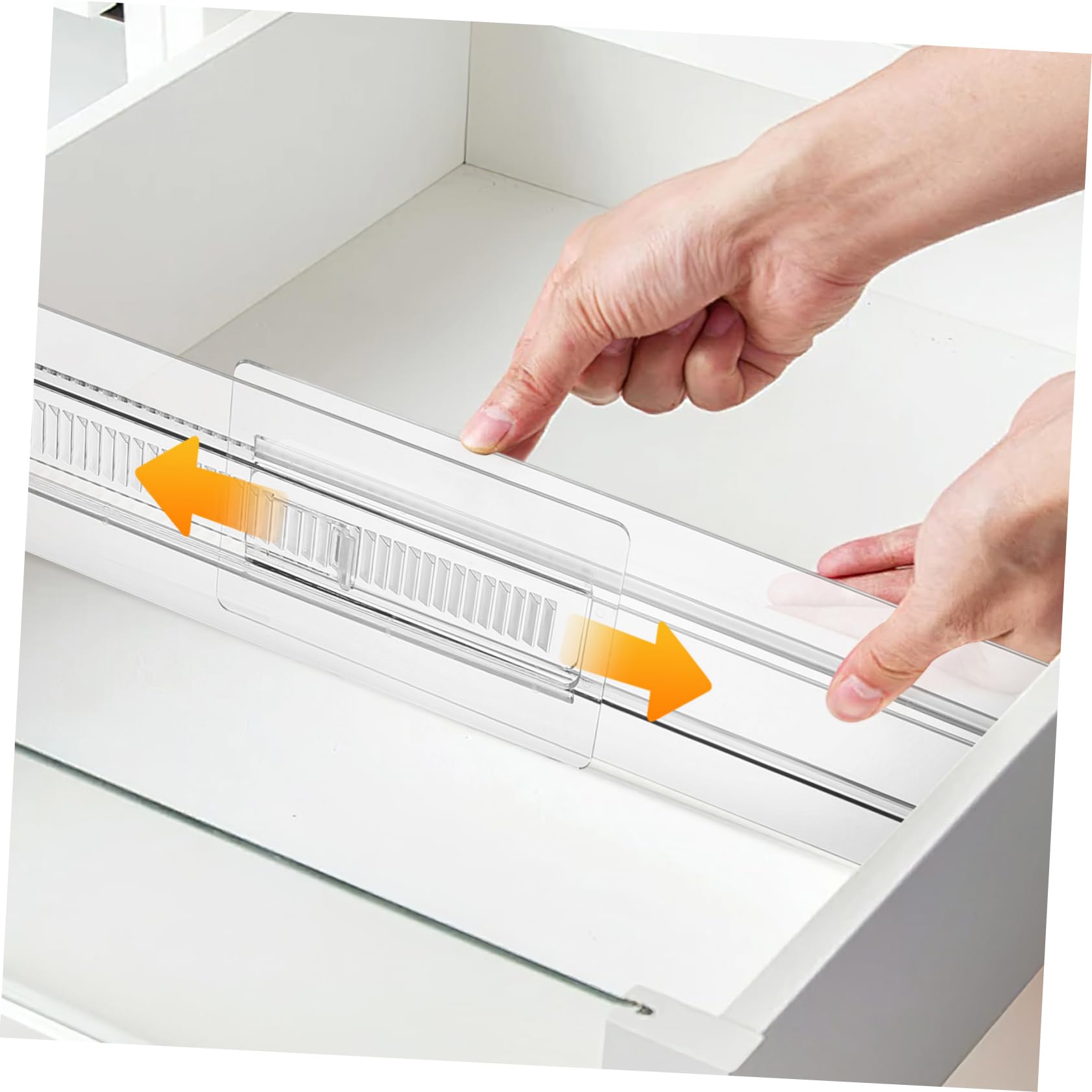 6 Separadores Ajustables de Plástico para Cajones, Organizador de Ropa y Toallas, Resistentes y Fáciles de Recolocar para Dormitorio y Cocina