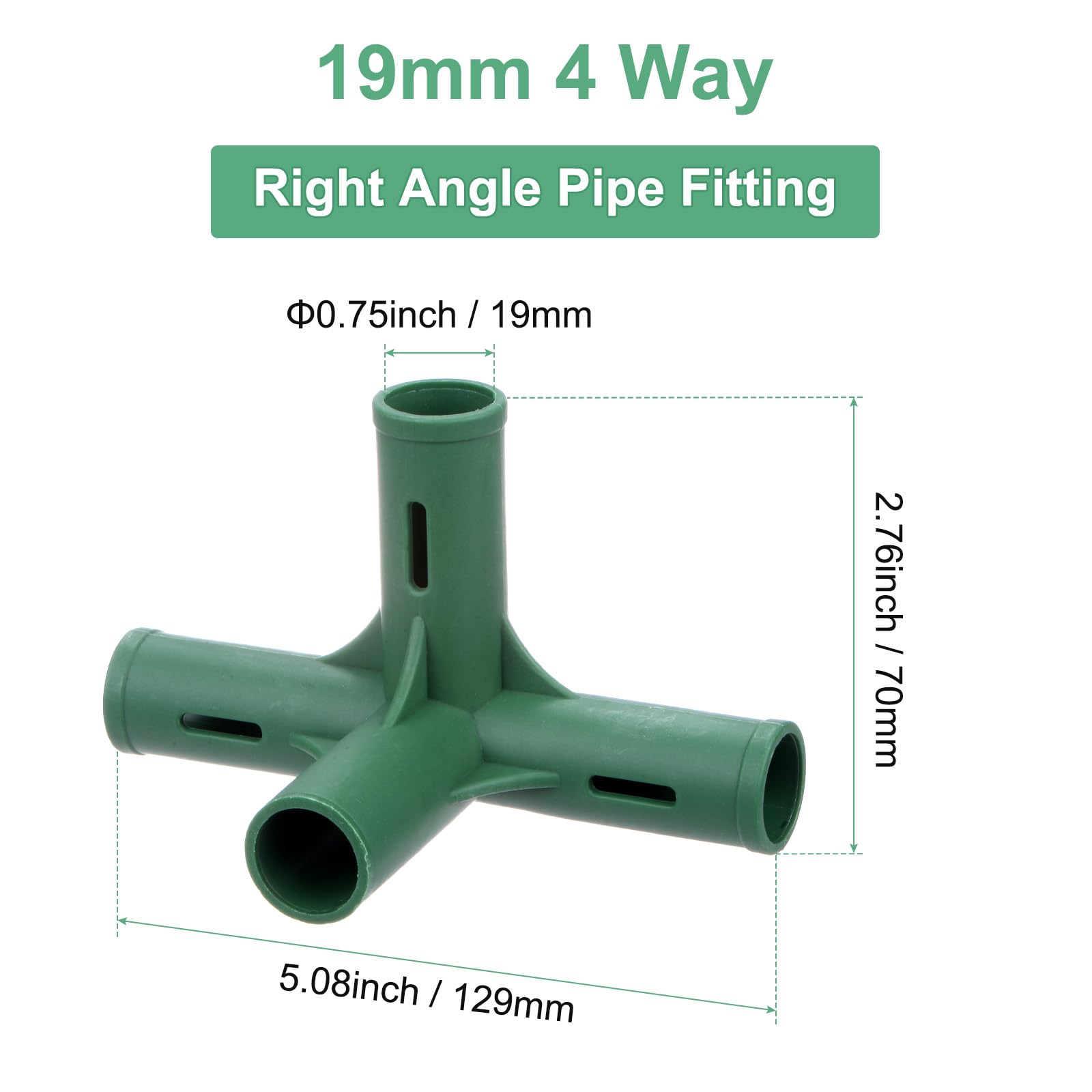 M METERXITY 4 Pcs 19mm Greenhouse Frame Building Connectors - Image 3