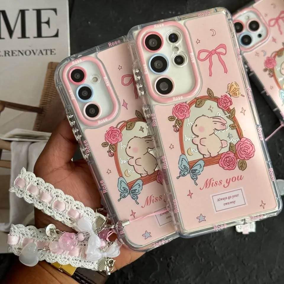 Image of Peeperly Back Cover Case for Samsung Galaxy S23 Ultra Scratch Resistant Anti-Slip TPU Shockproof Protective Durable Florina Bunny Case for Girls & Women