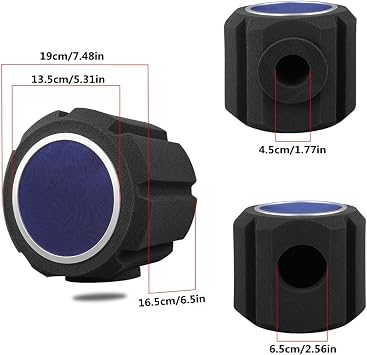 Microphone Wind Shield Pop Filter, Black Foam Sound Isolation Ball, Professional Acoustic Recording Studio Noise Reduction Screen