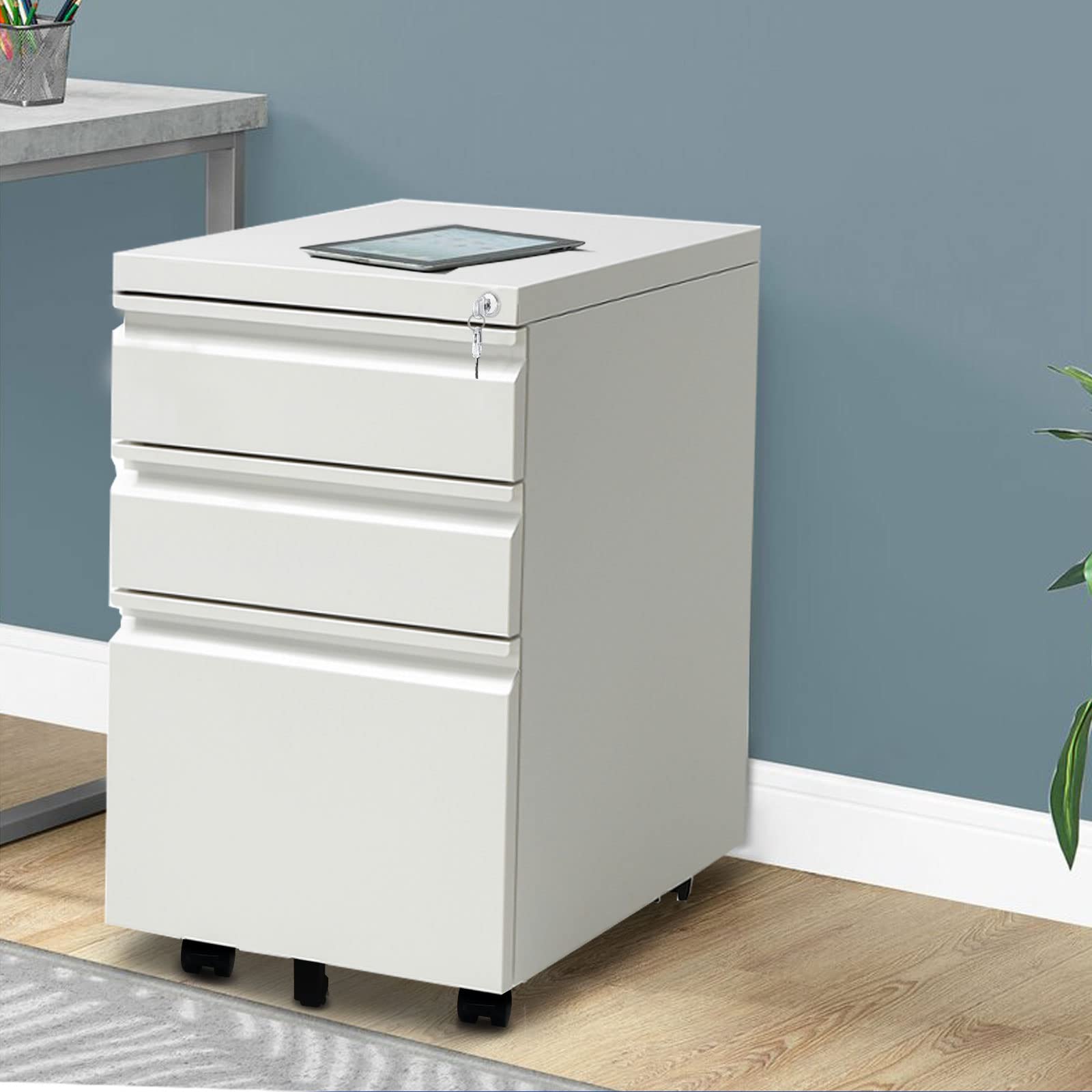 3Drawer Mobile File Rolling Metal Filing for Legal