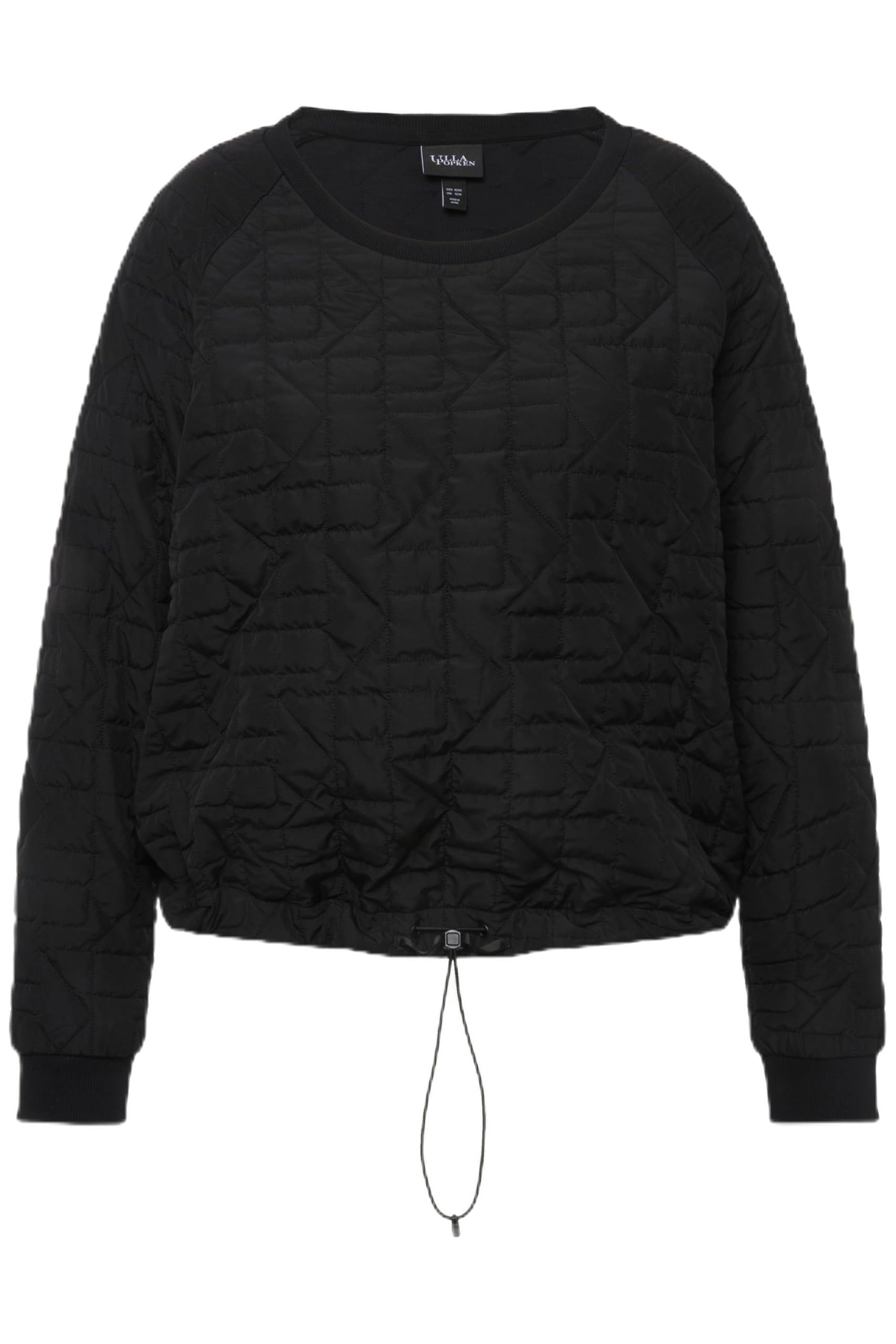 Ulla Popken Damen große Größen Übergrößen Plus Size Sweatshirt, Steppmuster, Saumband, Rundhals, Langarm 822240