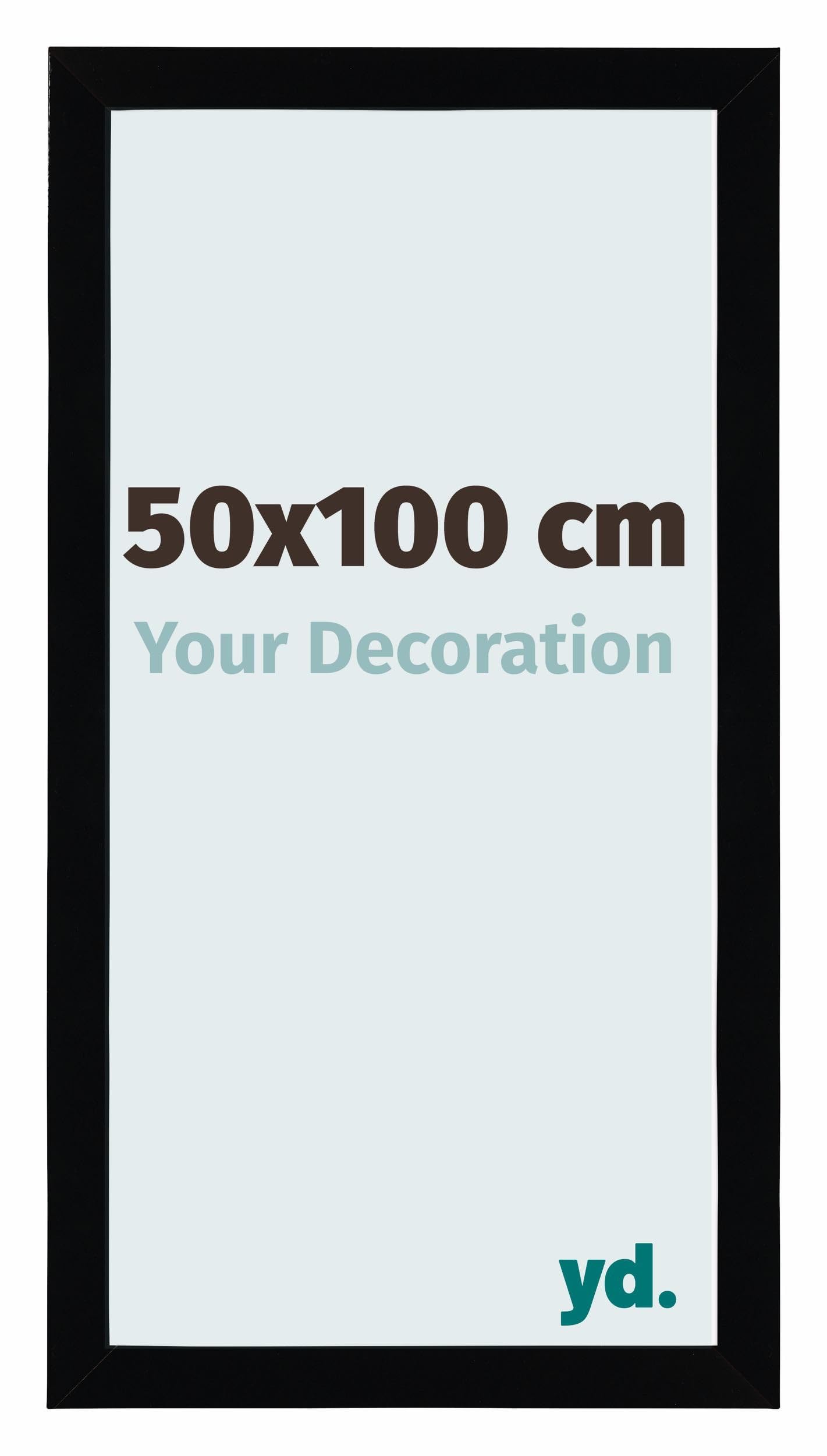 Your Decoration - Picture Frame 50x100 cm - Black High Gloss - Decorative Wall Frame in MDF with Antireflection - Frame 50x100 - Mura