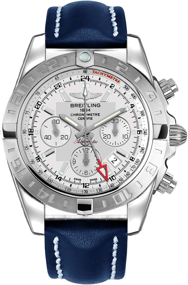 BreitlingChronomat 44 GMT Men's Watch on Blue Leather Strap AB042011/G745-105X