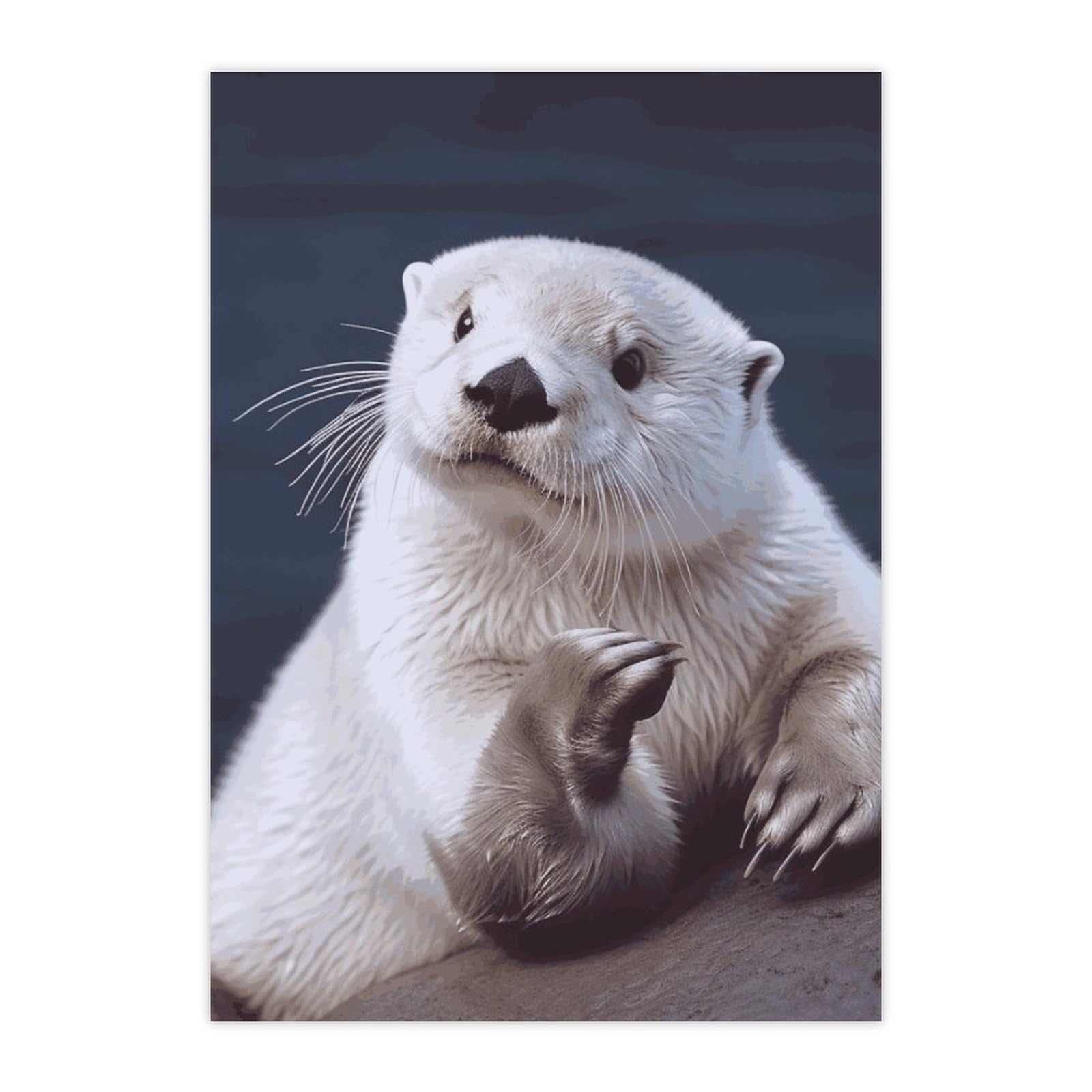Autocollants loutre blanche imperméables et résistants aux UV