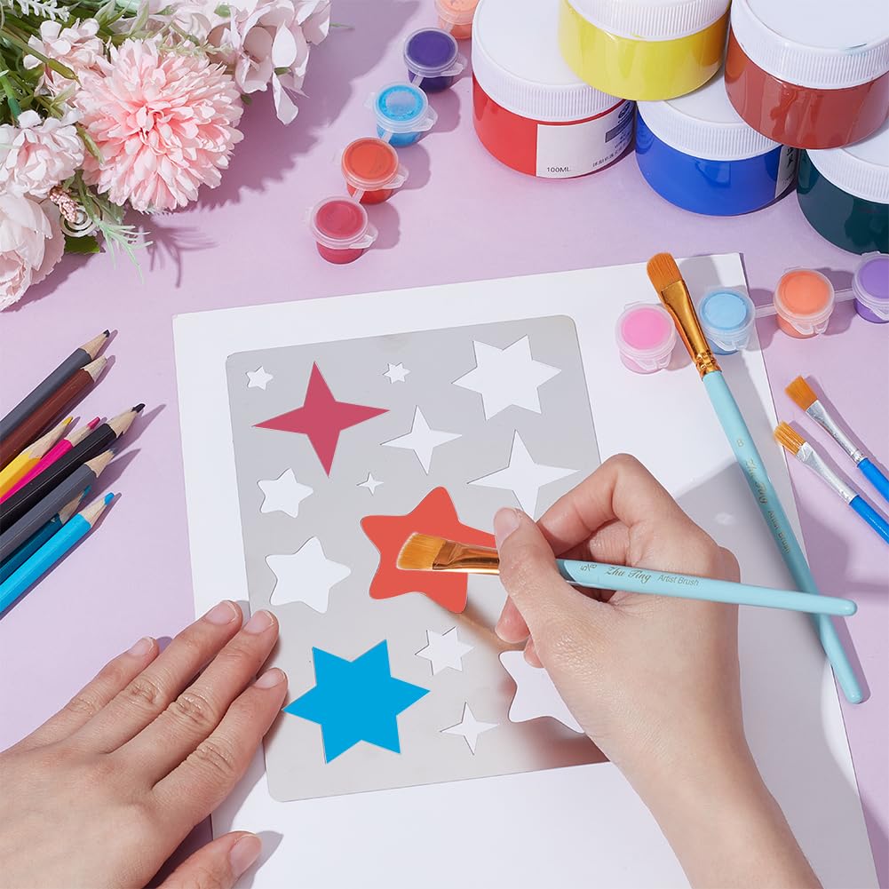 UNICRAFTALE Star Shape Metal Stencil Cutouts Cutting Stencils Template Stainless Steel Reusable Stencils Decorative Embossing Drawing for DIY Cabochons Bracelets Earrings Making Jewelry Craft - Image 4