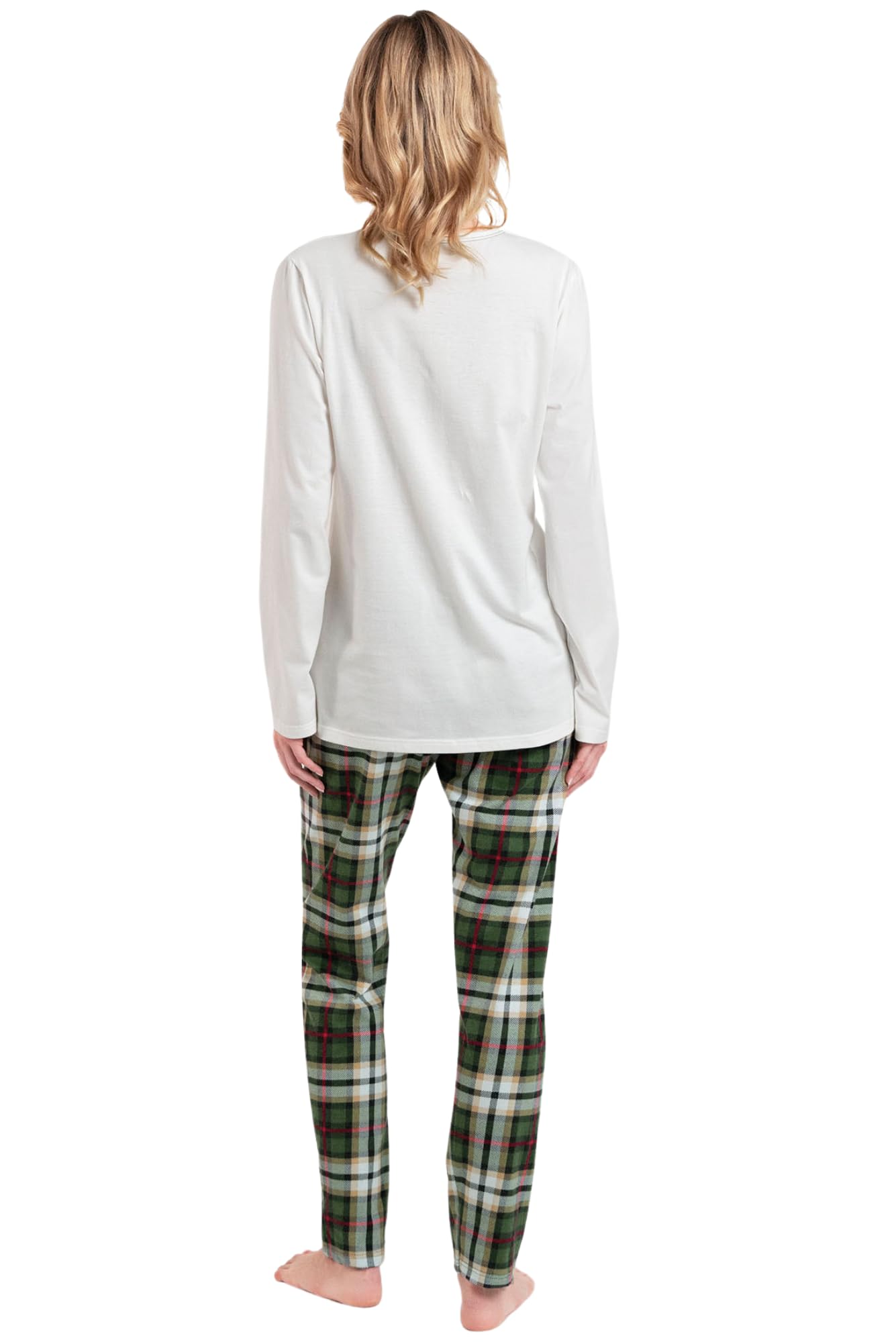 Italian Fashion Pyjama Femme Coton | Ensembles de Pyjama Femme avec Boutons | Pyj' Hiver Chaud | Vêtements de Nuit | 2 Pièces avec Haut à Manches Longues S-XXL