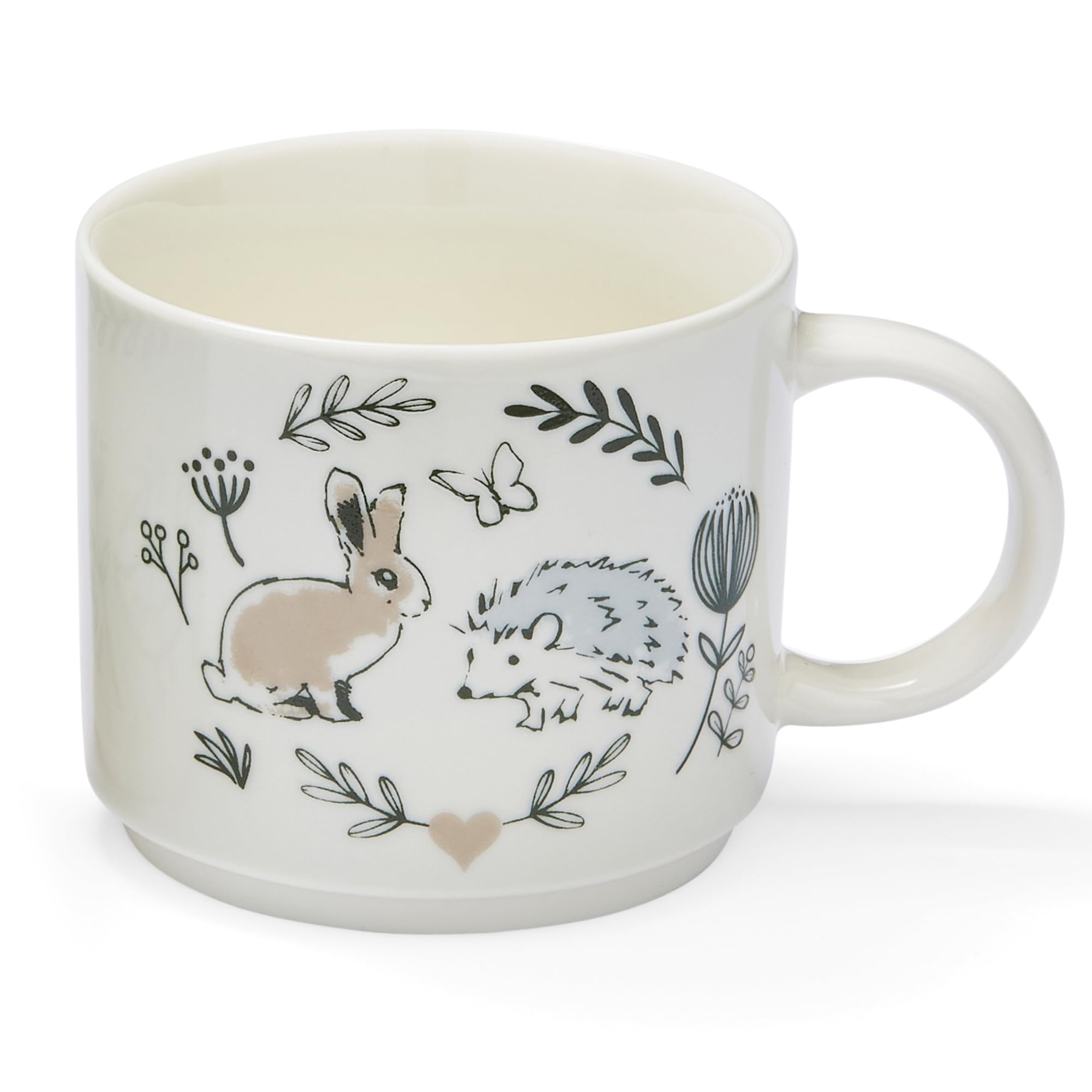 Cooksmart British Designed Stacking Coffee Mug | Ceramic Coffee Mugs for Home or Work | Large Mugs for Hot Drinks | Tea and Coffee Cups - Country Animals