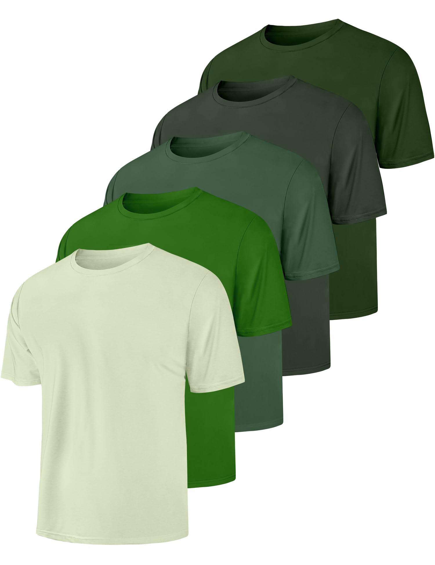 5 Pack Men's Workout Shirts Short Sleeve Dry Fit T Shirts UPF 50+ Sun Protection Athletic Gym Running Active Tee Tops