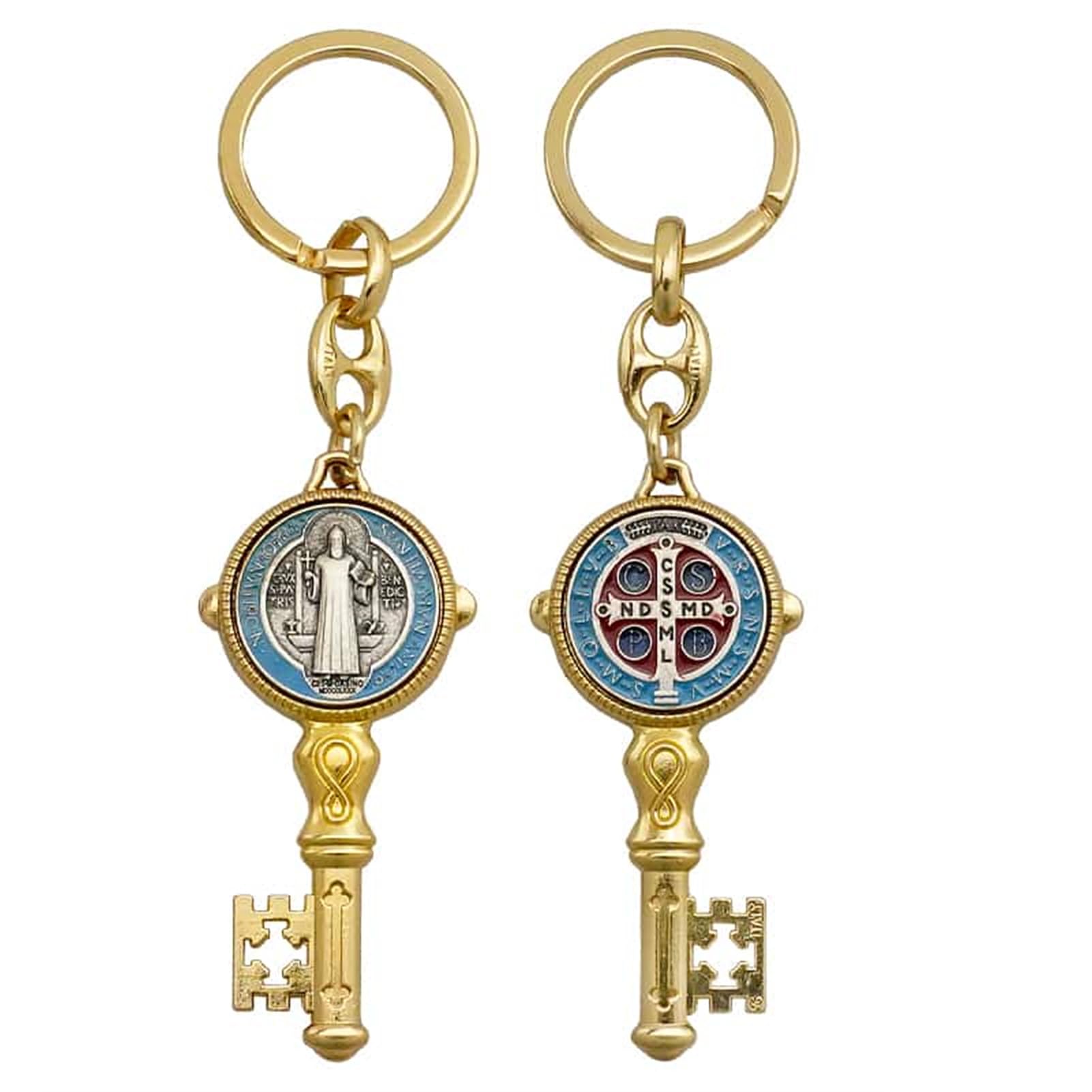 Italienischer Schlüsselanhänger aus Legierung, Schlüsselanhänger mit Medaillenanhänger, christliches Geschenk für Männer und Frauen