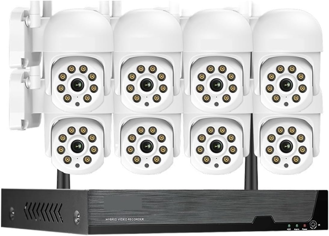 DVR Surveillance Kits, 3MP Ptz Camera Kit Video Surveillance Wireless Camera System Outdoor Security Camera System(1T,3MP 8CH NVR2Cam)