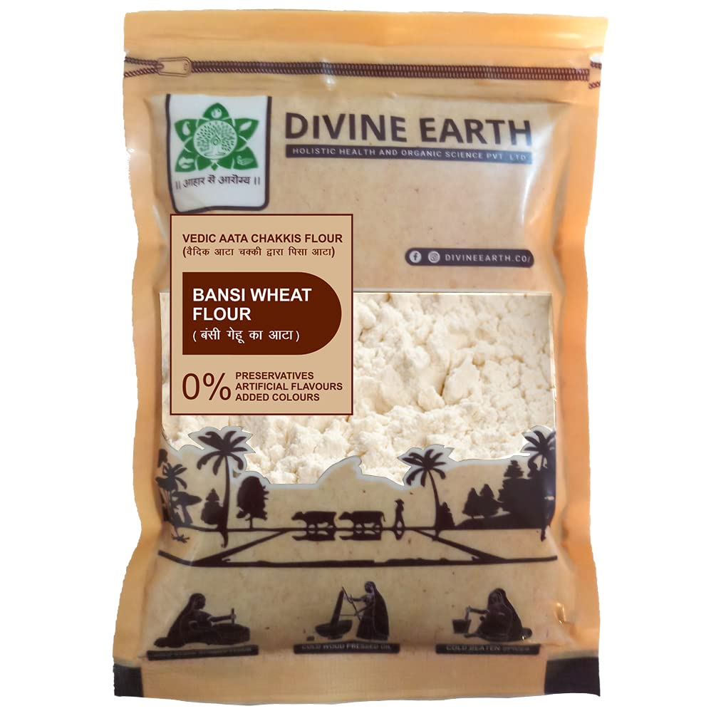 DIVINE EARTH Vadik Stone Ground Bansi Wheat Flour Whole Wheat Atta