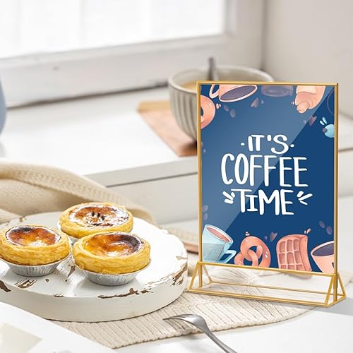 Miniatura 6 de Soporte acrílico para letreros transparentes de 8.5 x 11 pulgadas, soporte para volante de doble cara, soporte de menú de mesa para número de mesa