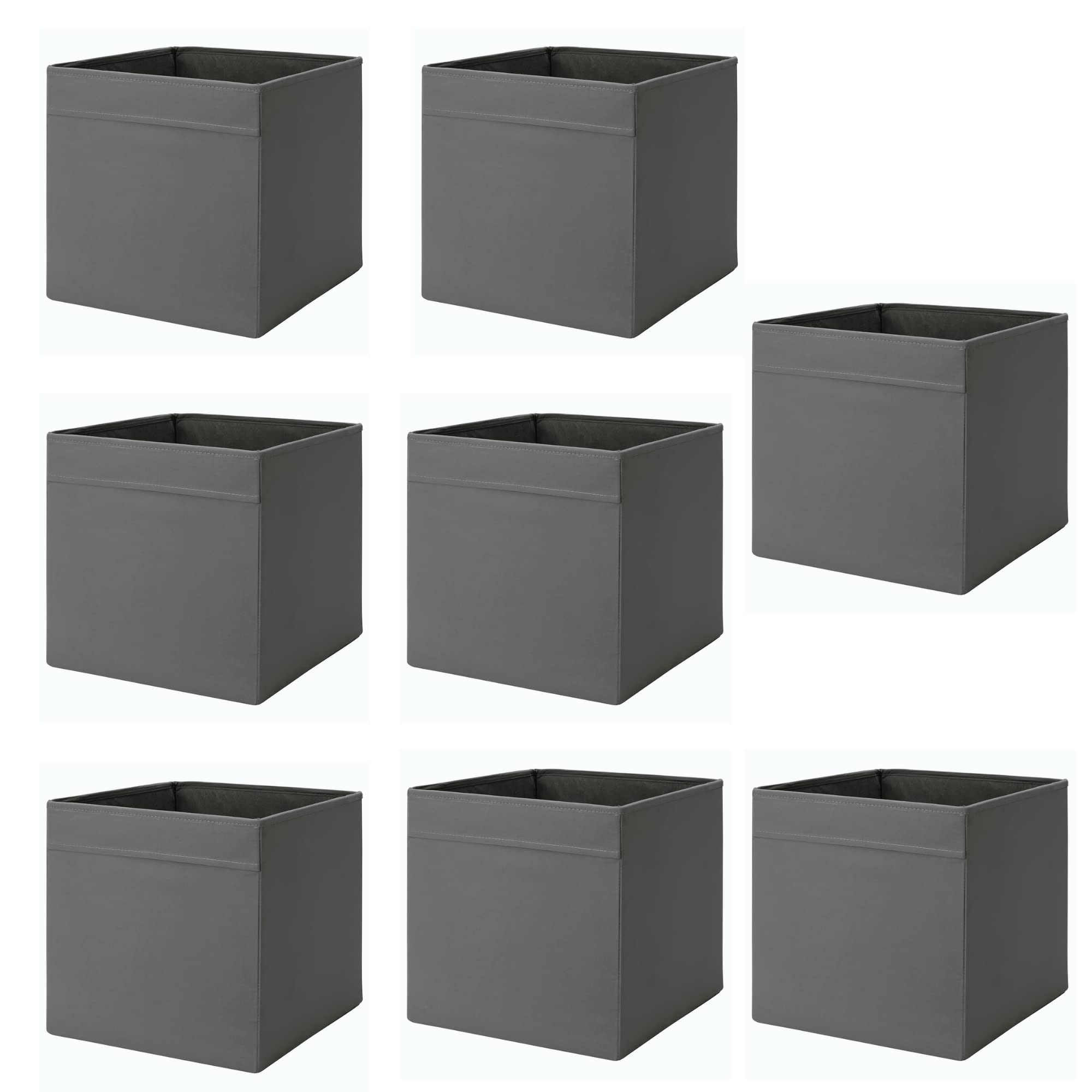 Mac Marie & Adam's Collection Your Comfort Is Our Ambition.... Dark Grey Mac Drona Storage Box 33X38x33 Cm Office/Home Storage Box Perfect For Everything. Foldable Storage Organizer Boxes For Shelving Unit Bedroom, Wardrobe, And Toys Children, (8 Pack, )