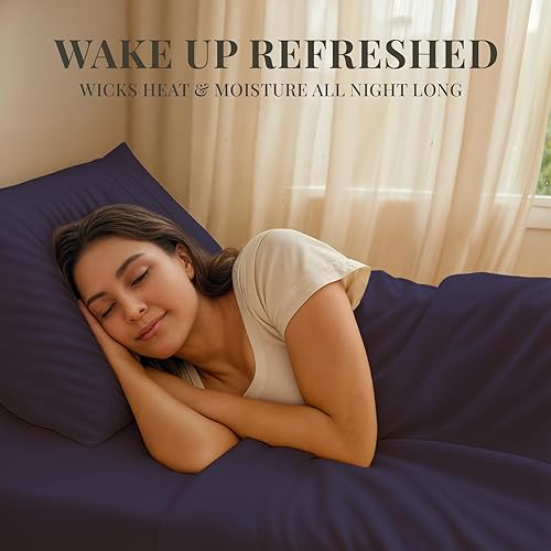 Miniatura 3 de Sacred Thread Juego de sábanas de 6 piezas de rayón derivado de bambú, vegano, refrescante y orgánico para el hogar y los hoteles, más 50 colores