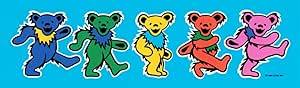 Amazon.com: Grateful Dead - 5 Jerry Bears on Blue - 9 1/4' x 3 ...