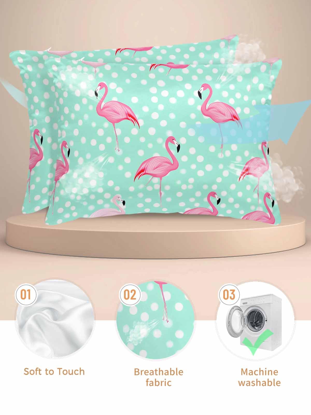 T&H XHome Satin Silk Pillowcase for Hair and Skin, Standard Modern Art Cartoon Style Super Soft Pillow Cases Silky Bed Pillowcovers Wrinkle Free with Hidden Zipper 20