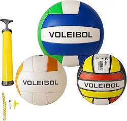 Bola de Vôlei Nº 5 para Quadra e Praia com Bomba de Ar – Tamanho Oficial, Peso 250g – PVC Macio e Resistente – Ideal para Treino, Jogo e Recreação