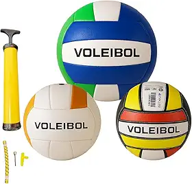 Bola de Vôlei Nº 5 para Quadra e Praia com Bomba de Ar – Tamanho Oficial, Peso 250g – PVC Macio e Resistente – Ideal para Treino, Jogo e Recreação