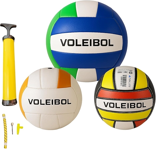 Bola de Vôlei Nº 5 para Quadra e Praia com Bomba de Ar – Tamanho Oficial, Peso 250g – PVC Macio e Resistente – Ideal para Treino, Jogo e Recreação