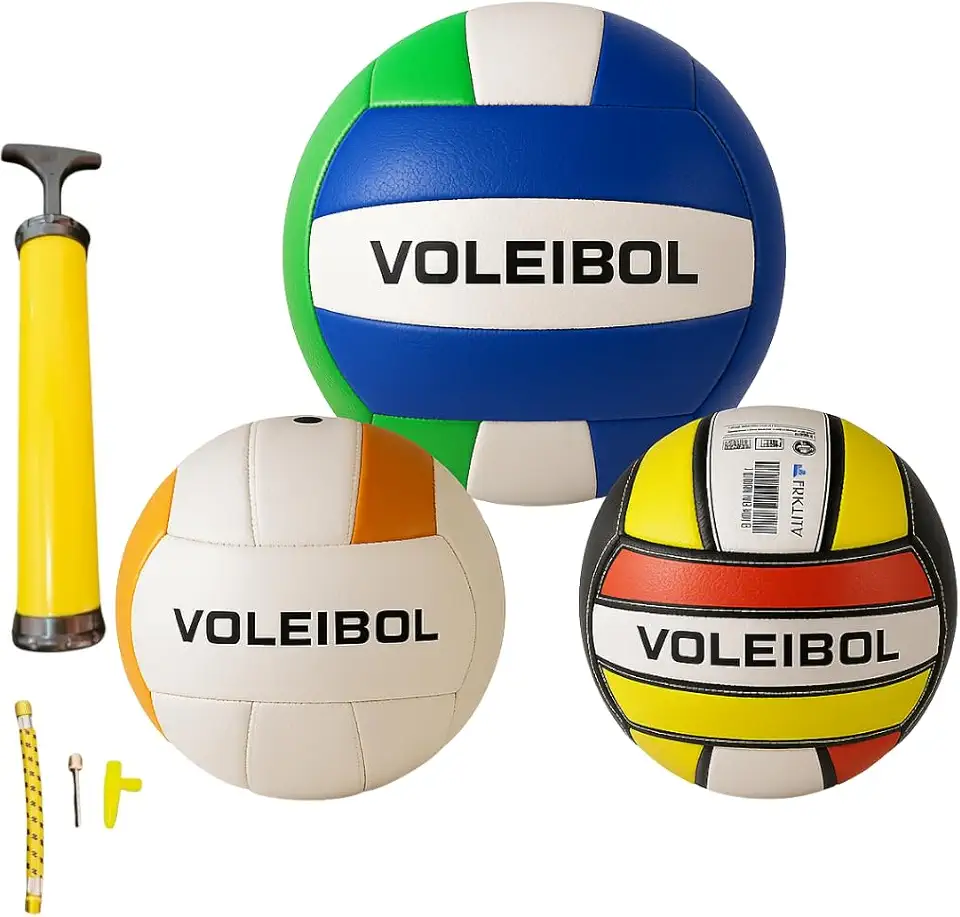 Bola de Vôlei Nº 5 para Quadra e Praia com Bomba de Ar – Tamanho Oficial, Peso 250g – PVC Macio e Resistente – Ideal para Treino, Jogo e Recreação