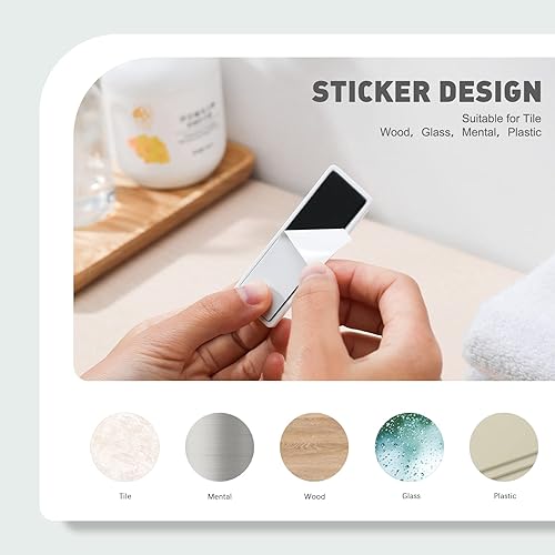 Miniatura 4 de CORNERIA Exprimidor de tubo de pasta de dientes colgante con fuerza magnética, dispensador de pasta de dientes de tubo rodante autoadhesivo -