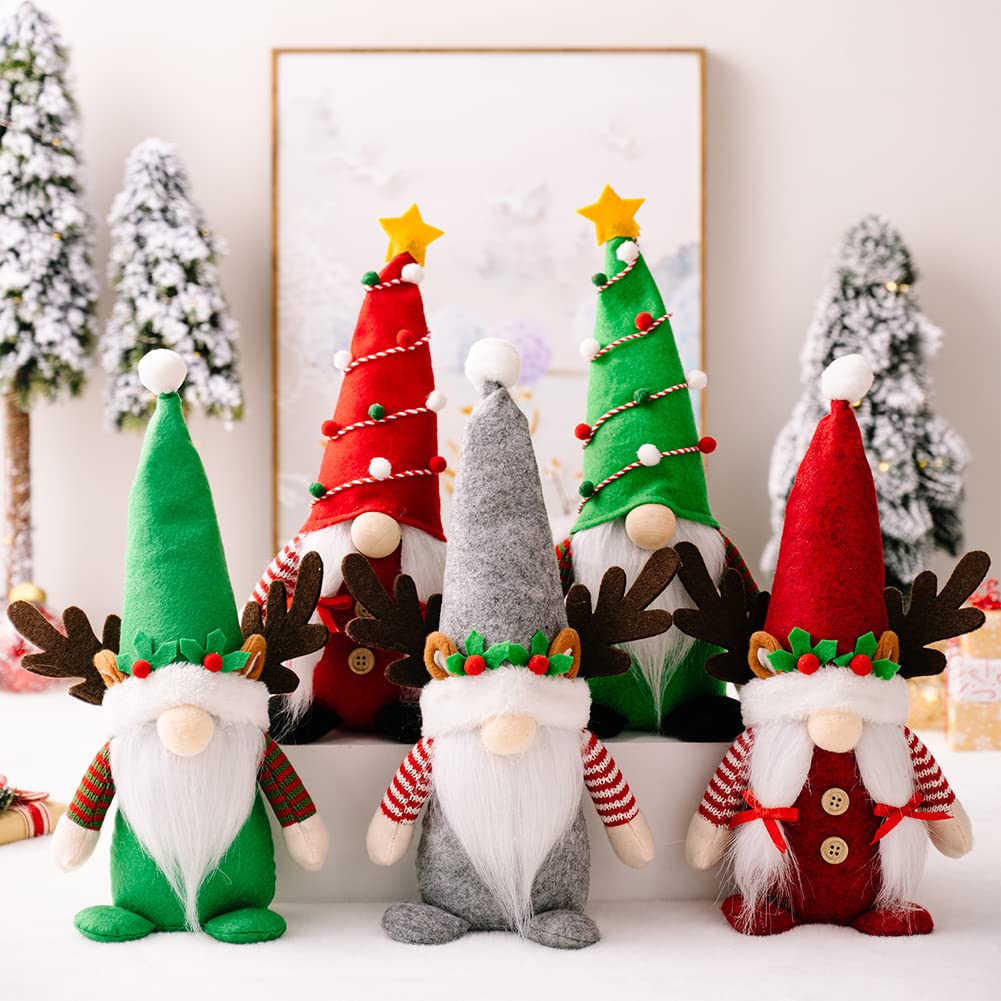 Ozdoby świąteczne gnomy do domu, 5 paczek ręcznie robionych szwedzkich ozdób Tomte Gnome skandynawski święty elf, dekoracje świąteczne Home Decor #12/780