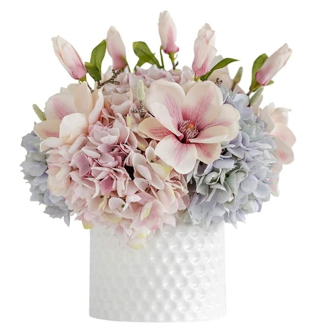AYCDL Artificial Flowers, Fake Flowers In Vase Artificial Hydrangea Flowers Heads Silk Flowers Head For Centerpieces Bouquets DIY Floral Decor Realistic Flower