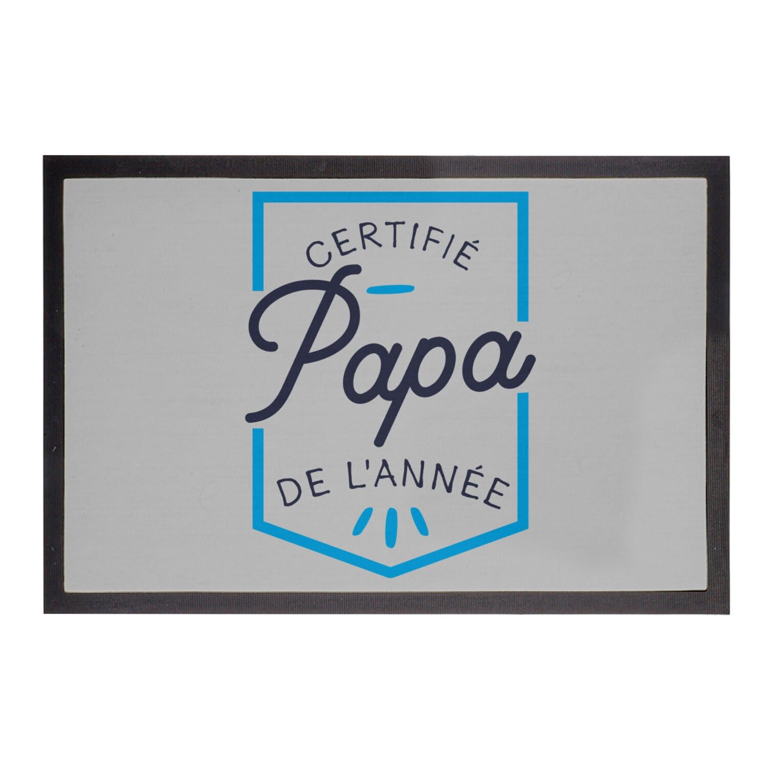 Paillasson gris Papa de l'année 60x40cm accueille toute la famille