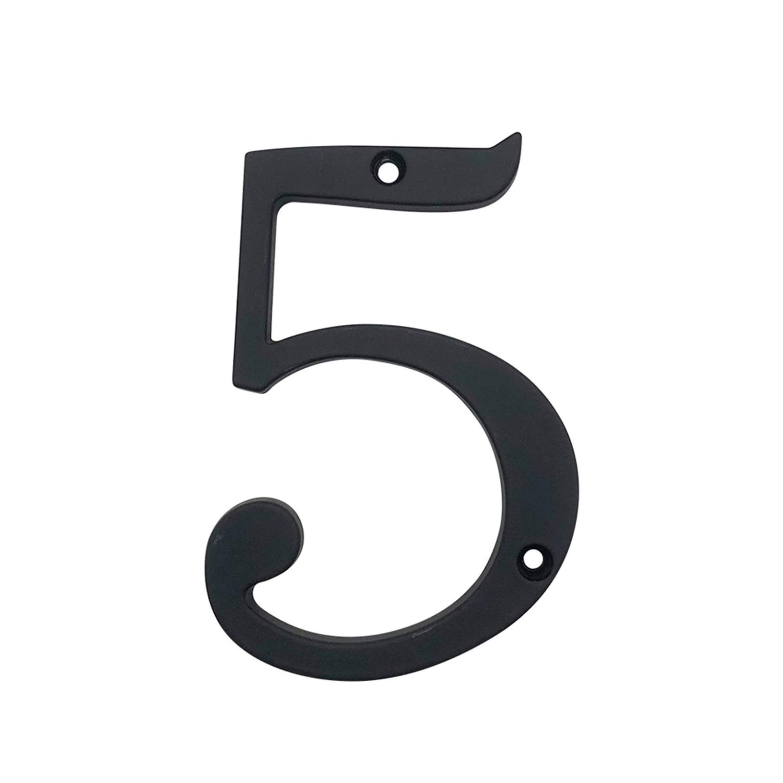 0-9 Numero civico porta in lega di zinco massiccio nero opaco, Applicazione for casa, giardino, cassetta postale, strada(Black 5)