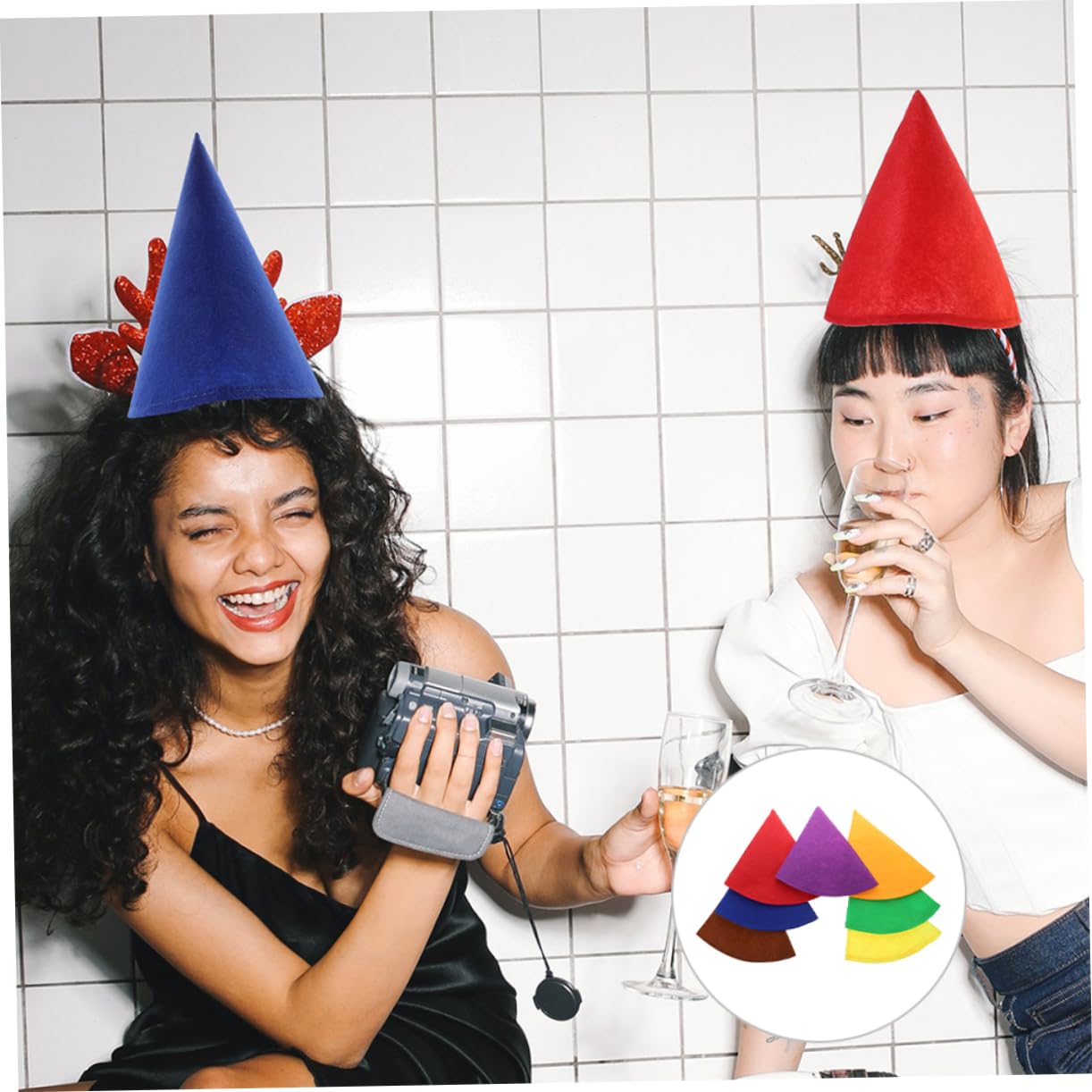14piezas Sombreros De Gnome De Fieltro Sombreros De Navidad y Halloween Accesorios Divertidos Para Cumpleaños y Cosplay