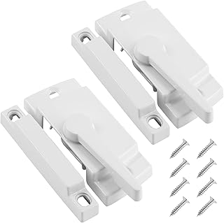 Kemcatui 2 pack Cam Action Window Sash Lock, White Sash Window Locks, Sliding Window Locks, Security Lock For Vertical & Horizontal Double Hung Windows