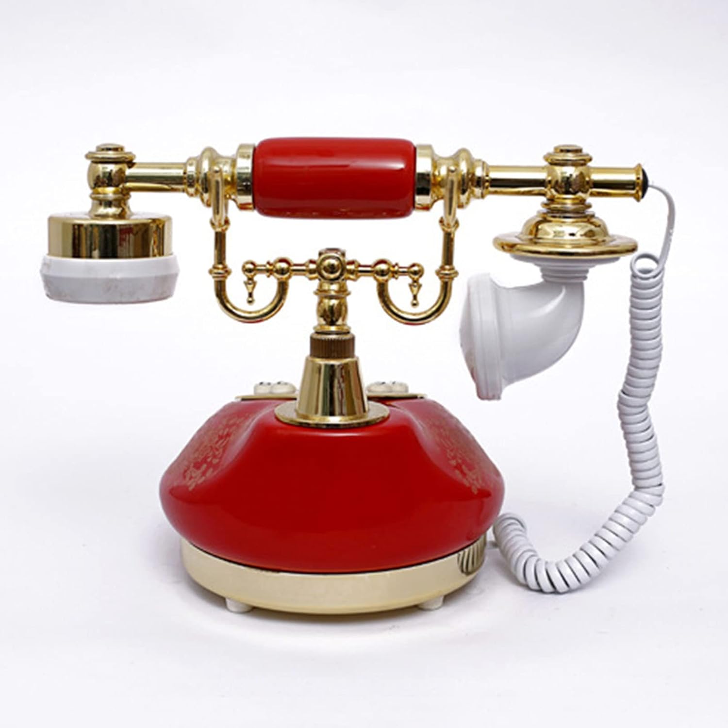 Royal Retro Telephone with Push Button Dial Vintage Antique Desk Phone Corded Dial Handset Home Office Decorative Telephone